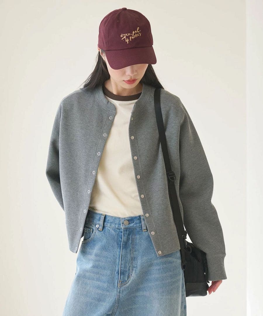 美品BEAUTY&YOUTHダブルフェイスリングボタンカーディガンウォッシャブル