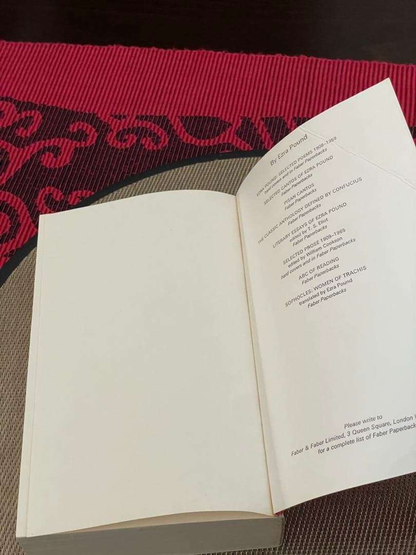 洋書 EZRA POUND THE CANTOS FABER