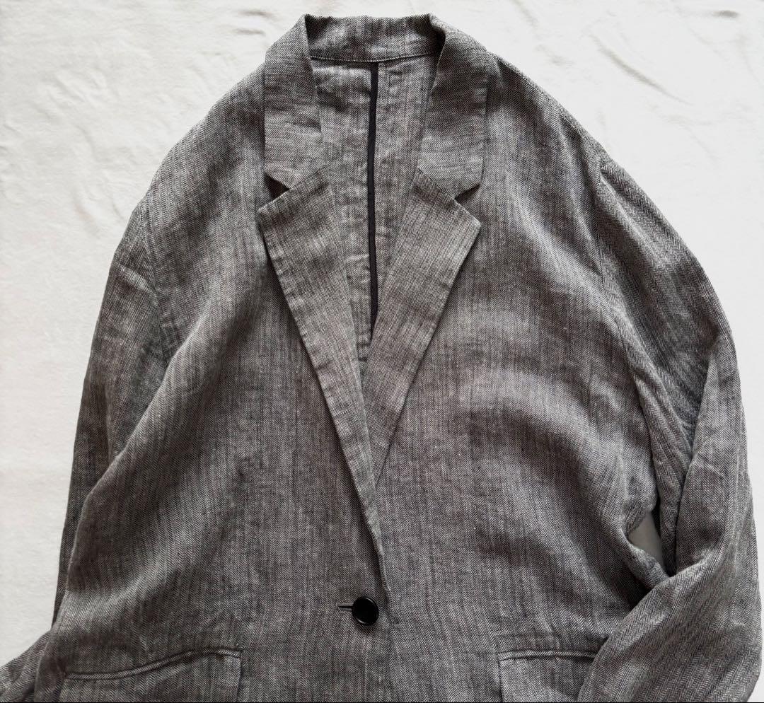 極美品☆Spick and Span リネンエアリージャケット38 ヘリンボーン