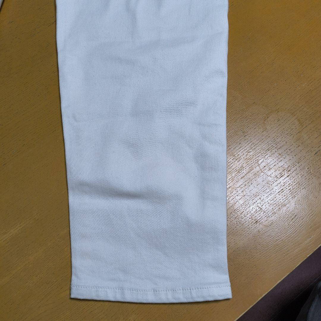 即購入歓迎☆ 超伸縮テーパードデニム ホワイト Lサイズ 試着のみ美品