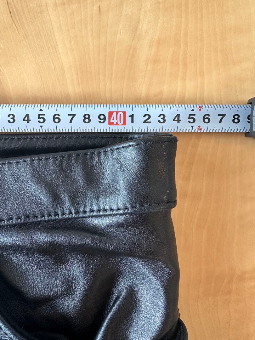 Schott ブラックレザーパンツ W34
