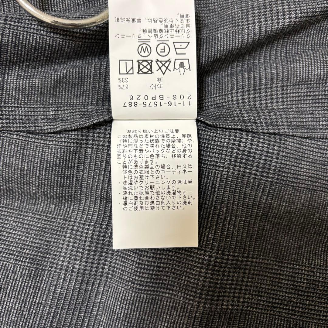 美品/リネン混★ ビームスプラス テーラードジャケット グレンチェック 20SS