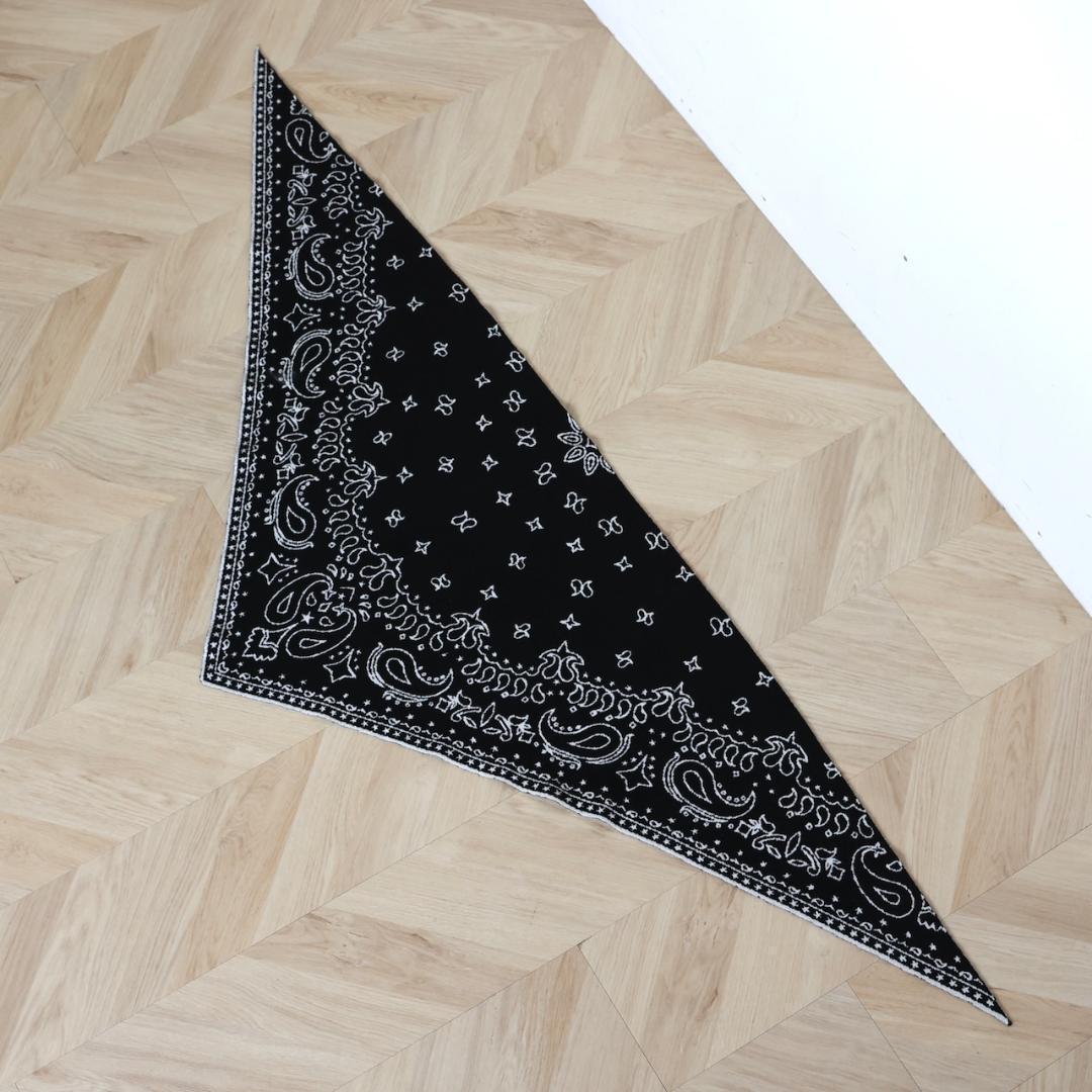新品 即日発送 Gypsohila Paisley Knit Stole 白黒