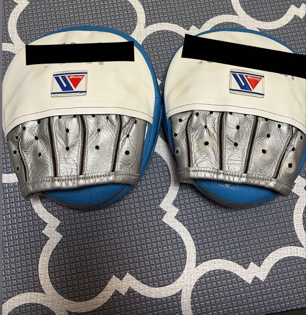 ウイニング パンチングミット 青/銀 カラーオーダー　　名前入り