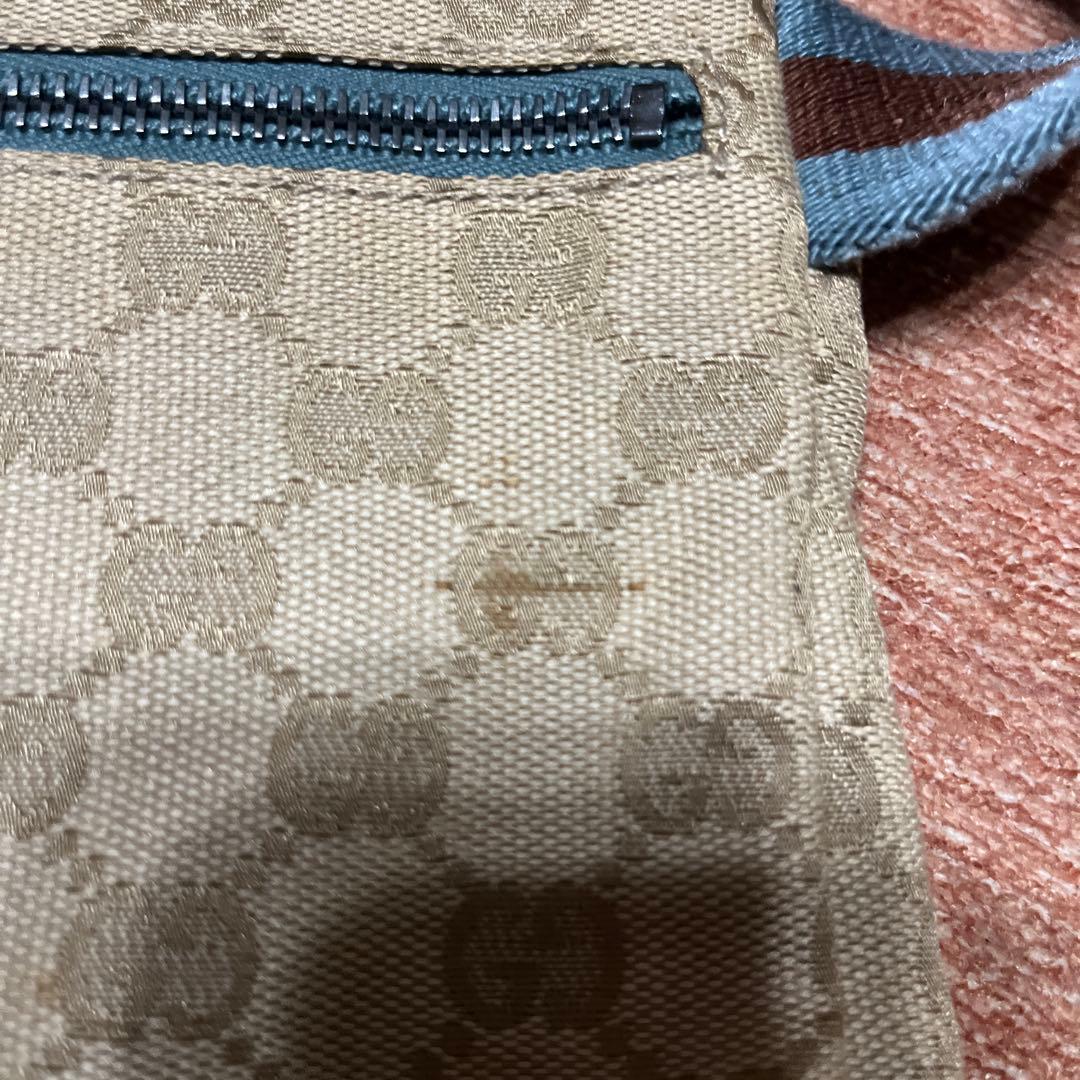 GUCCI GGパターン ウエストポーチ ベージュ・青