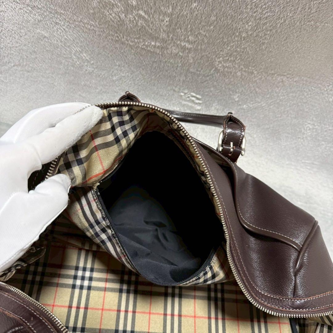 BURBERRY バーバリー ノバチェック ボストンバッグ 2way レザー