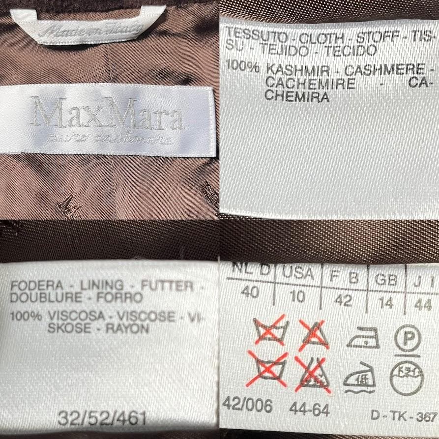 【高級】MaxMara 白タグ カシミヤ100% ロングコート ファー袖 40
