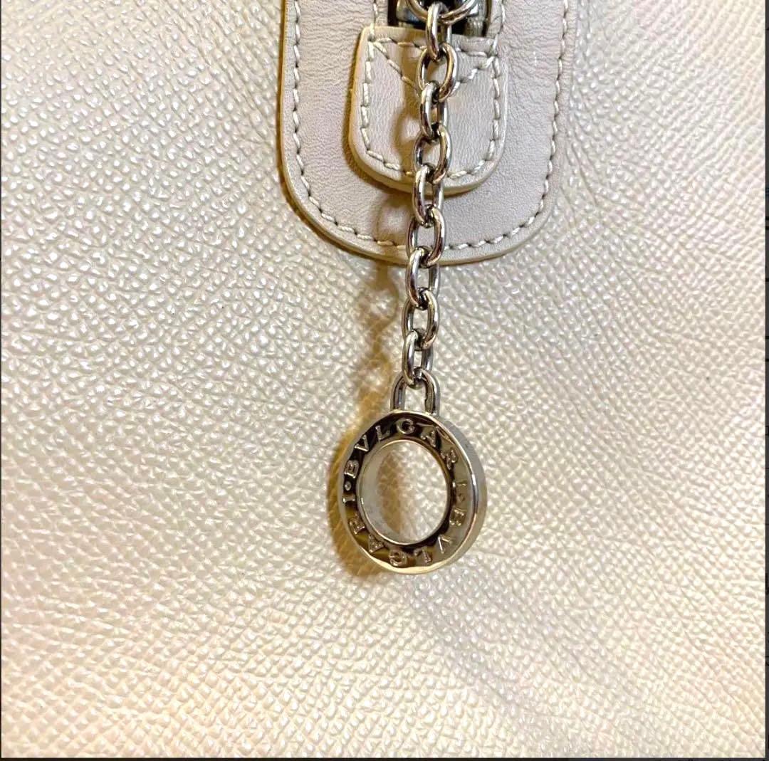 BVLGARI ブルガリ ボストンバッグ ハンドバッグ ベージュ レザー