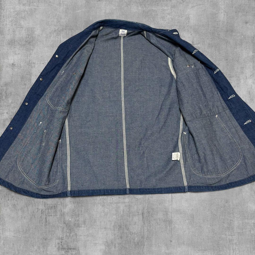 濃紺✨Lee カバーオール ハウスタグ 91-J復刻 デニムジャケット 36