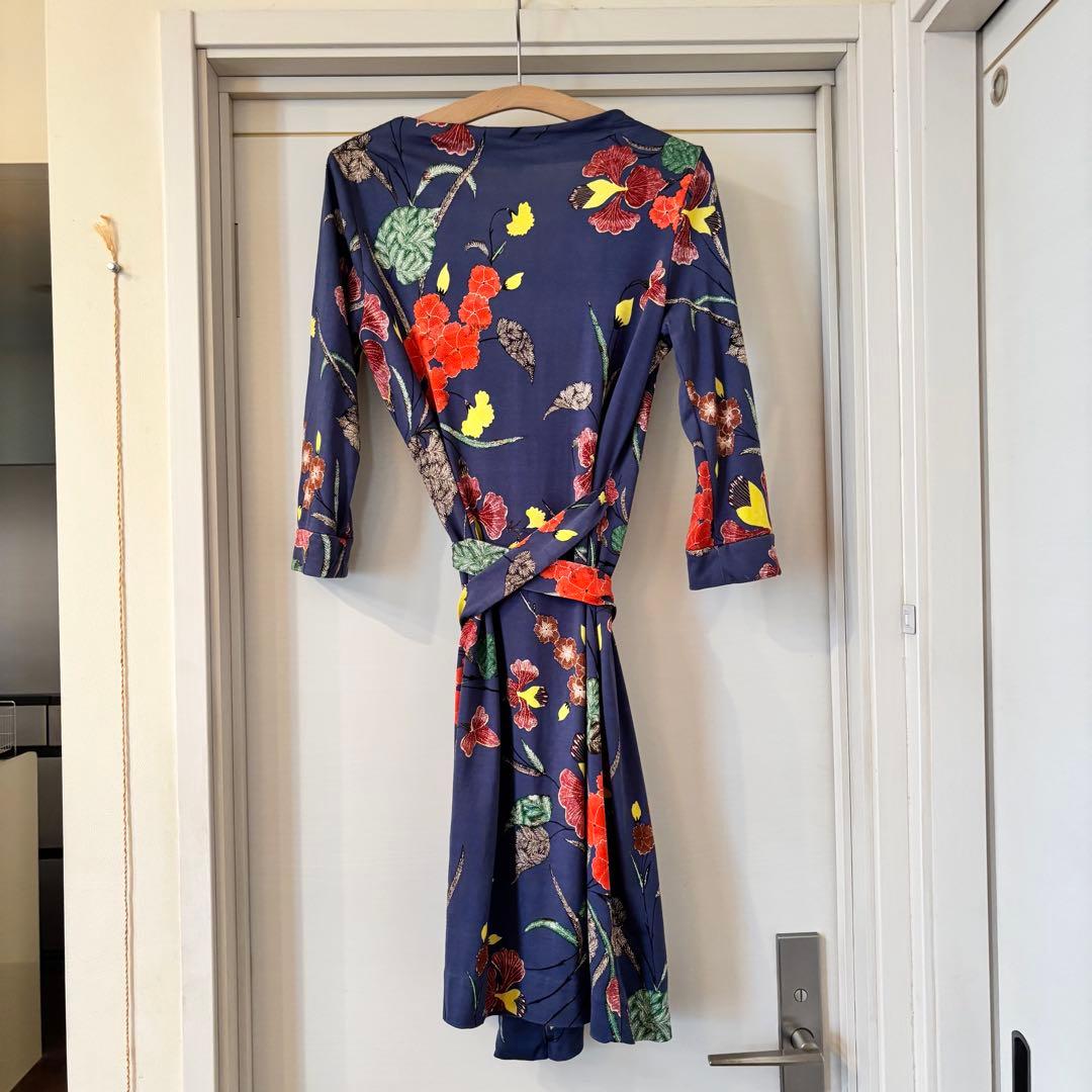 美品*DIANE von FURSTENBERG 花柄ラップドレス サイズ8 L