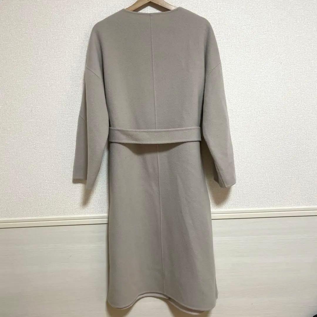 FRAY I.D ウールカシミヤ バイカラーリバーコート ベージュ×ピンク 0
