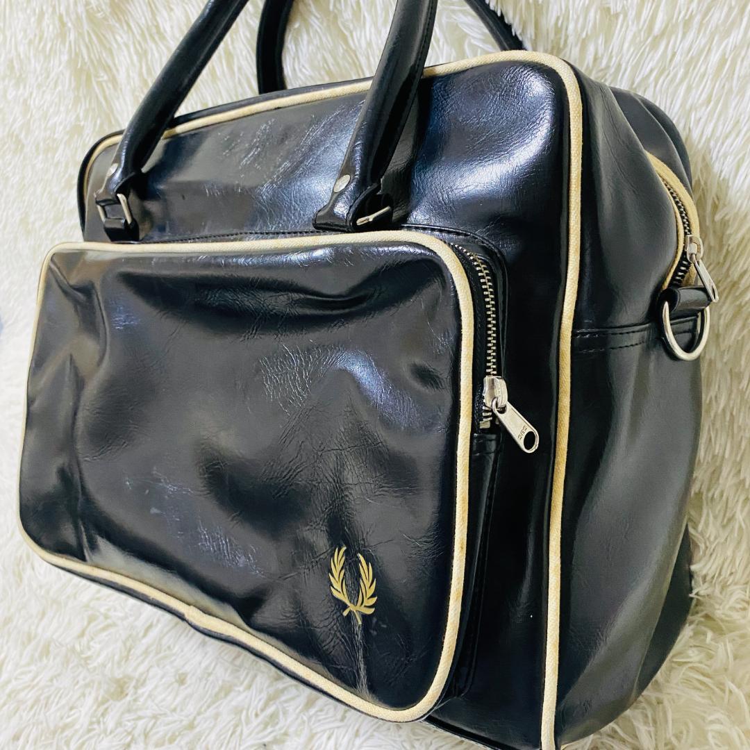 【FRED PERRY】00sPVCレザーロゴボストンバッグ　スポーツバック