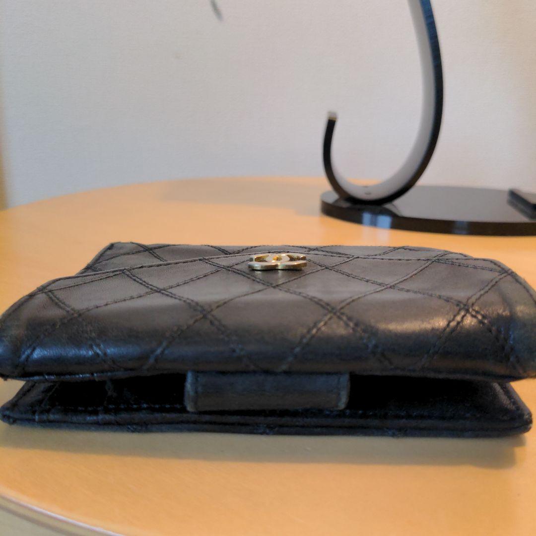 CHANEL ビコローレ ラムスキン 二つ折り財布 Wホック