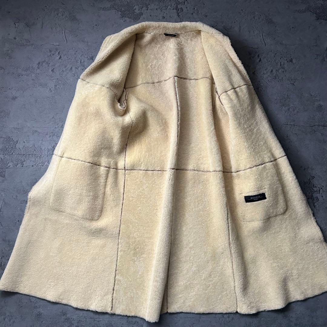 希少本革 MAXMARA リアル ムートンコート ボア キャメル スタンドカラー