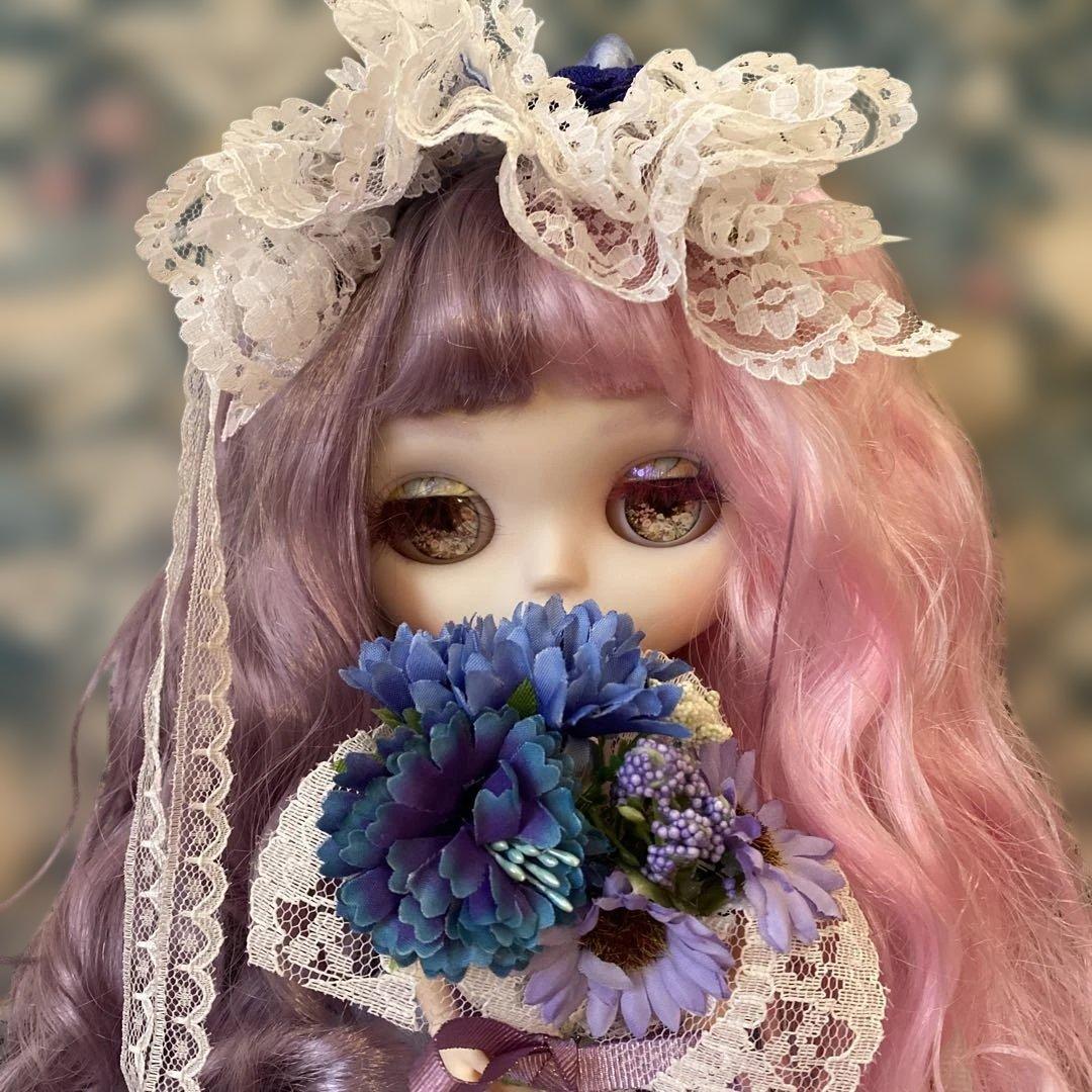 【専用商品です】カスタムアイシードール『花＊ツインテール』ピンク&パープルヘア