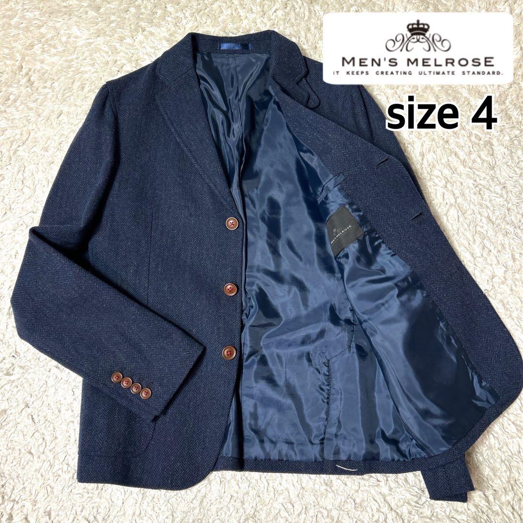 【未使用品】MEN'S MELROSE ウールテーラードジャケット ネイビー L