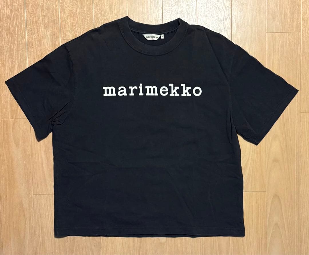 マリメッコ ロゴ Tシャツ ブラック Sサイズ marimekko 黒