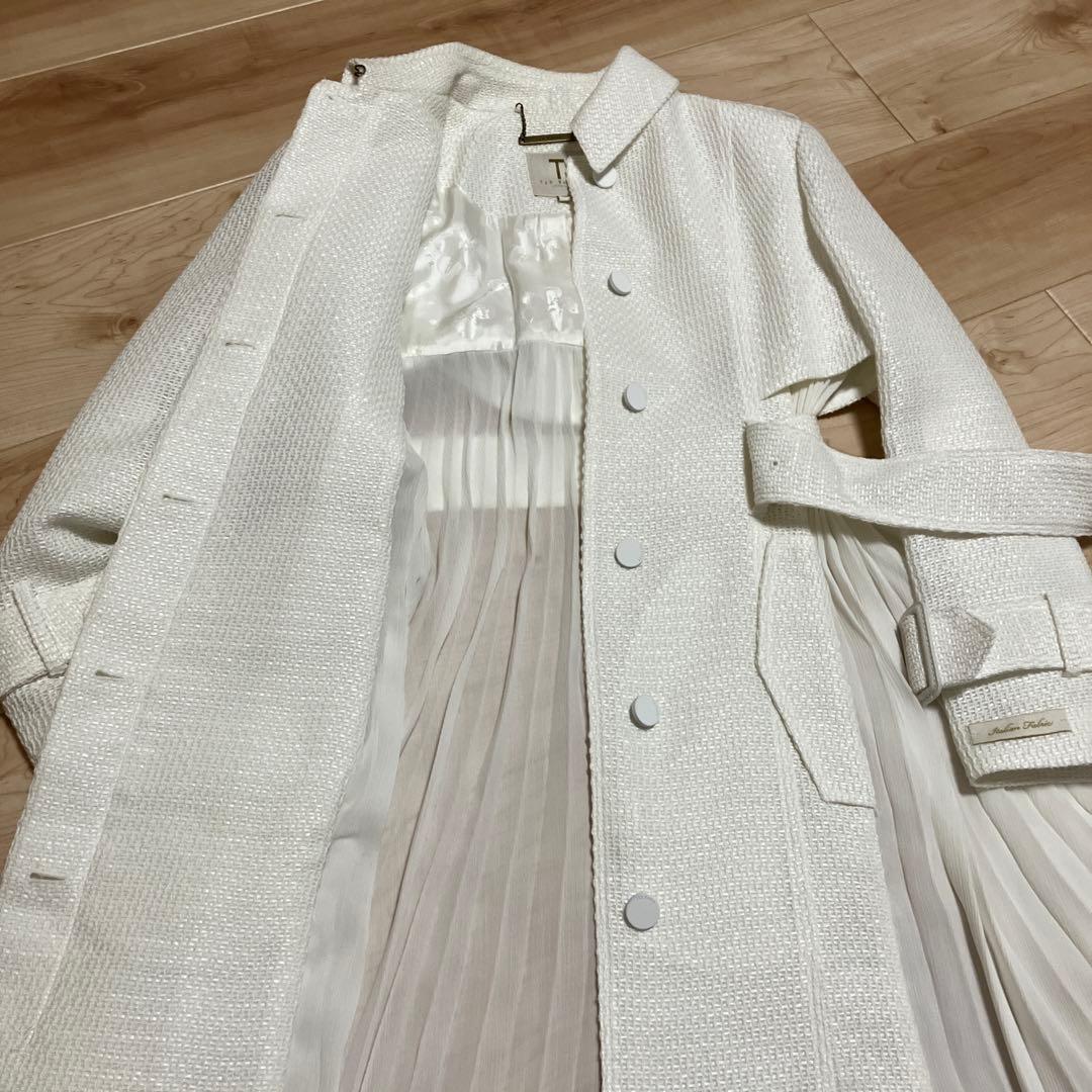 美品 テッドベイカー TEDBAKER ホワイト スプリングロングコート レース