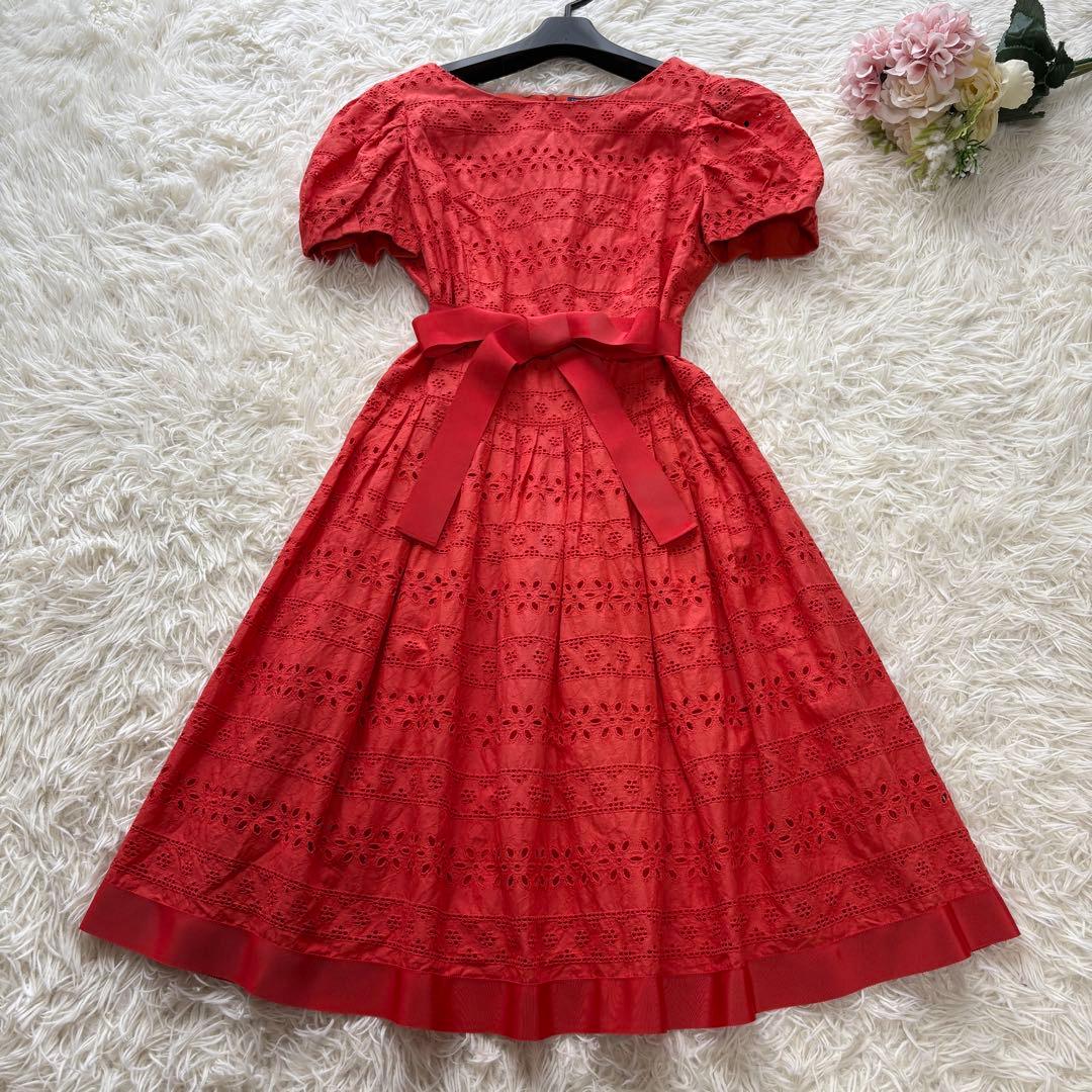 2024年　リボン　フラワー刺繍　エムズグレイシー　ワンピース　フレア　38