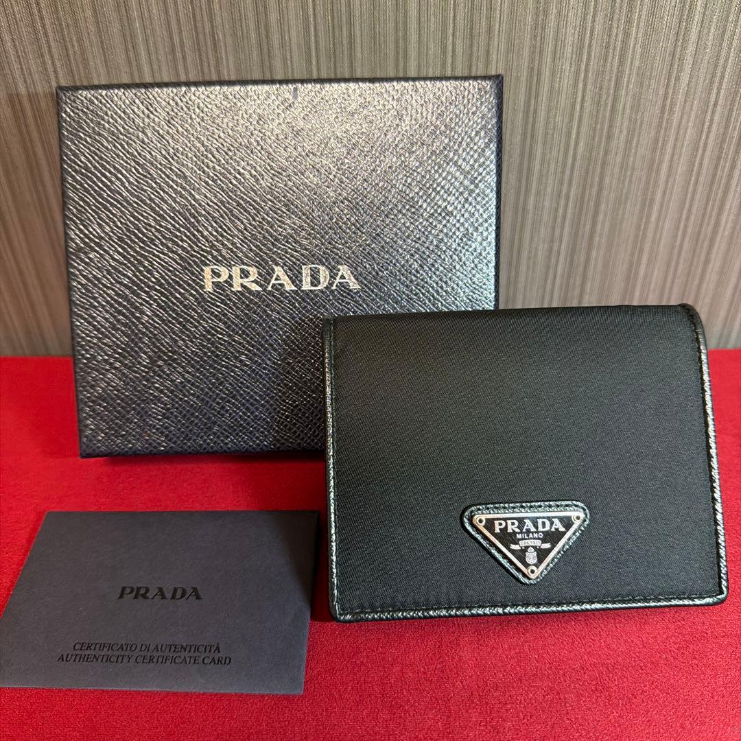 PRADA プラダ 財布 ブラック TESSUTO 二つ折り財布 ナイロン