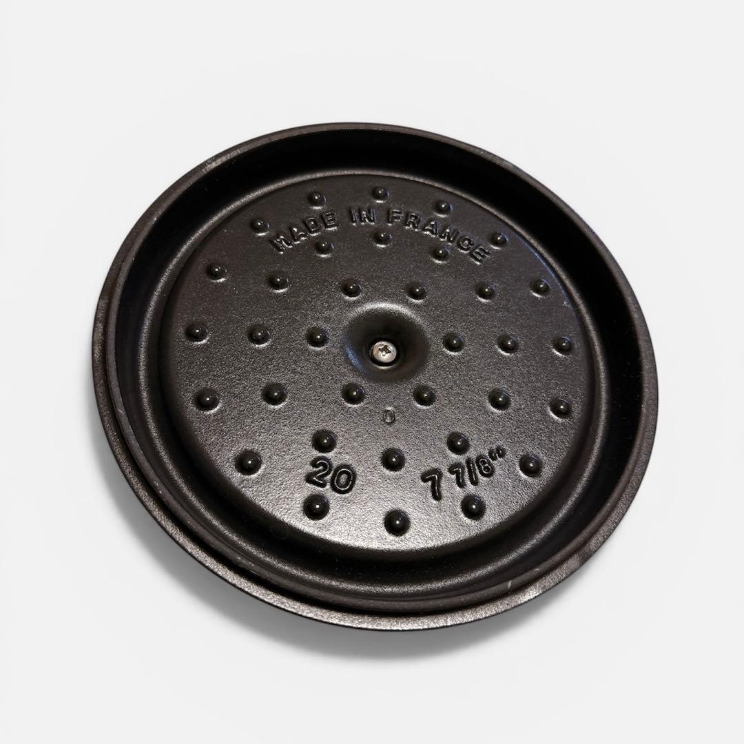【未使用に近い】staub ピコ・ココット ラウンド ブラック20cm2.2L