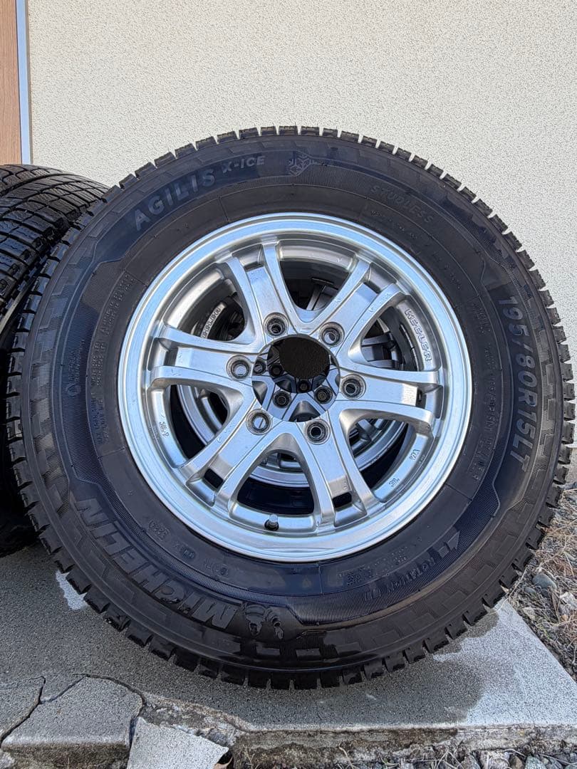 ②バリ溝 ホイール付 195/80/R15LT ミシュラン アジリス X-ICE