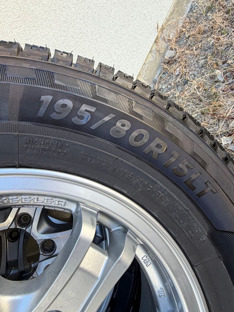 ②バリ溝 ホイール付 195/80/R15LT ミシュラン アジリス X-ICE