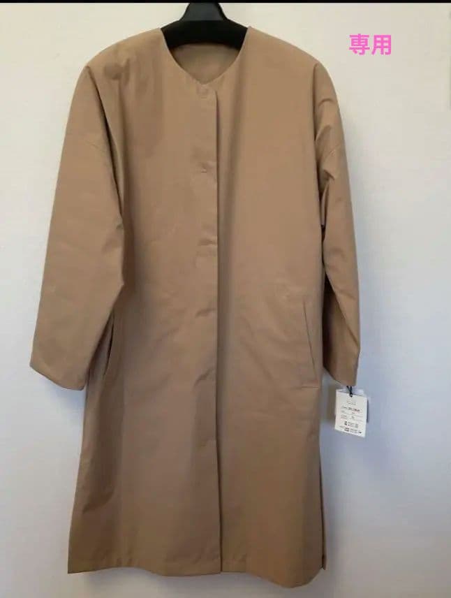 ゆうです 新品 中綿入りノーカラートレンチコート