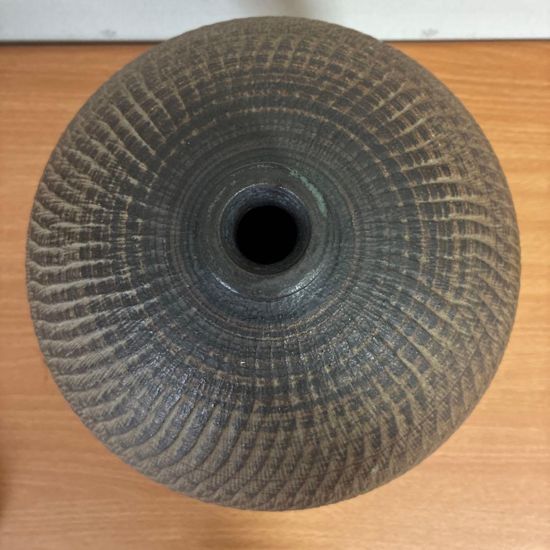 小鹿田焼　陶器製球形花瓶