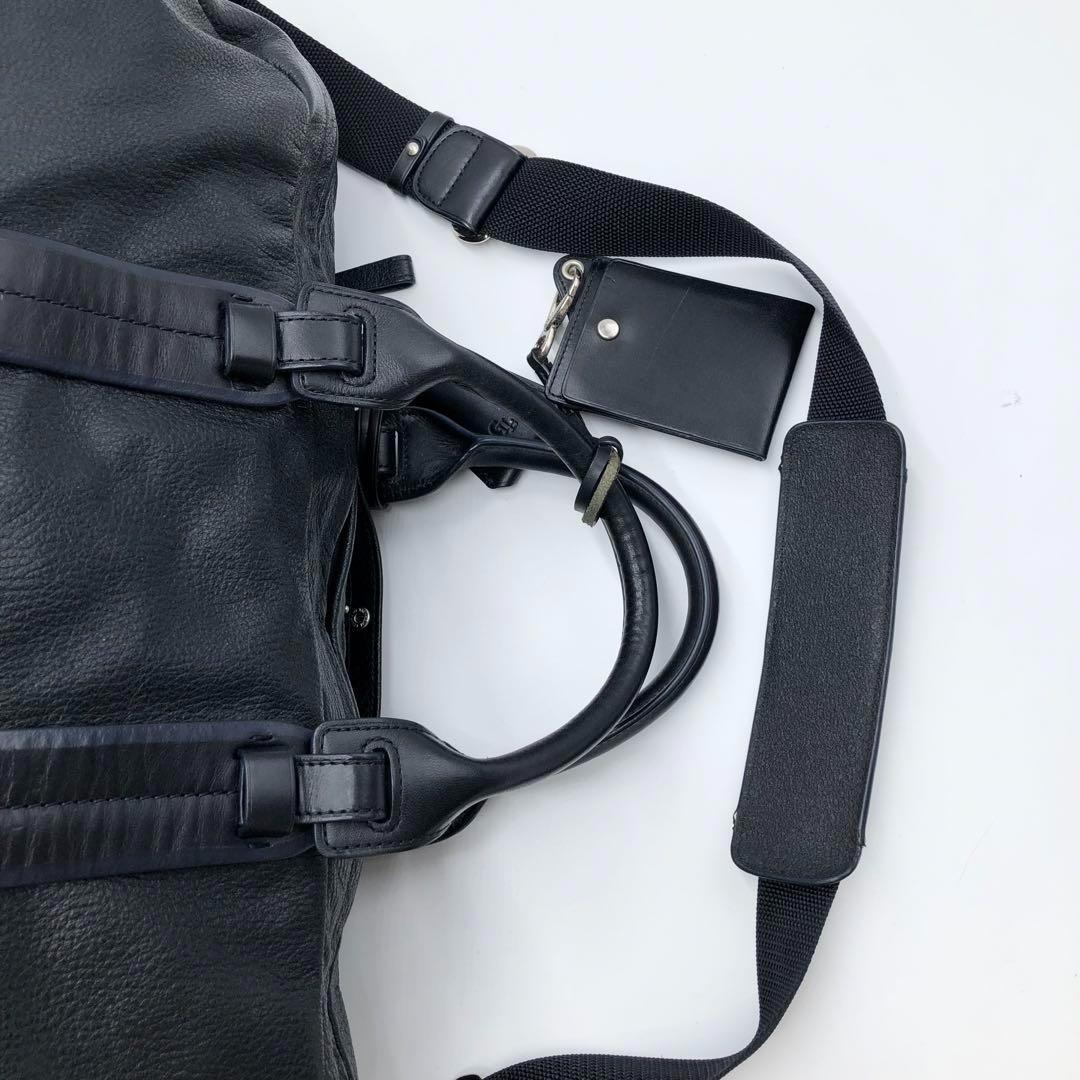 美品 ガレリアント 大容量 ボストンバッグ 2way ネイビー×ブラック