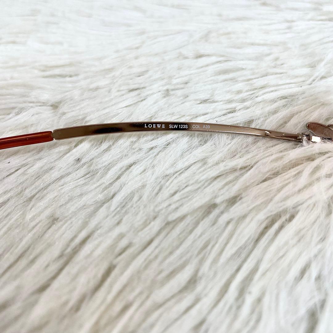 美品　LOEWE　サングラス　SLW123S　ブラウンレンズ　シルバーフレーム