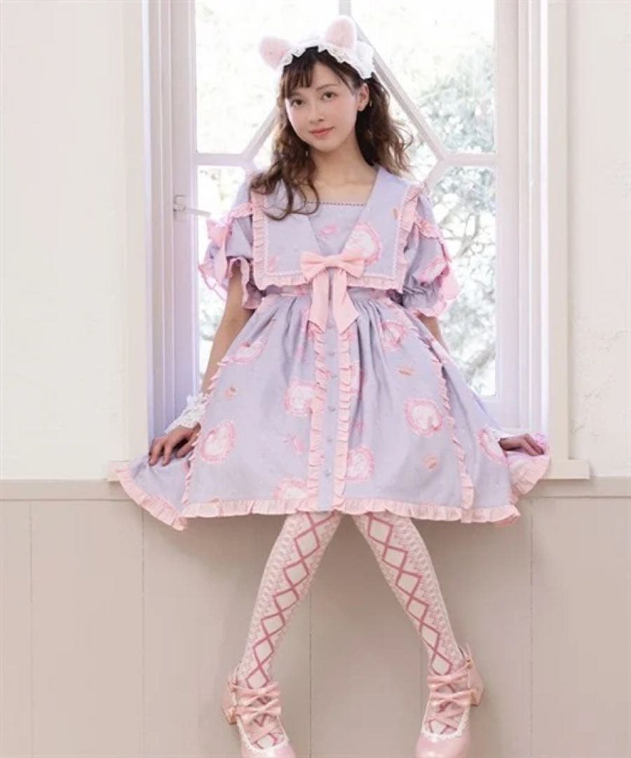 シャルミエール　Chalmiere ハッピードリームキティワンピース　ラベンダー