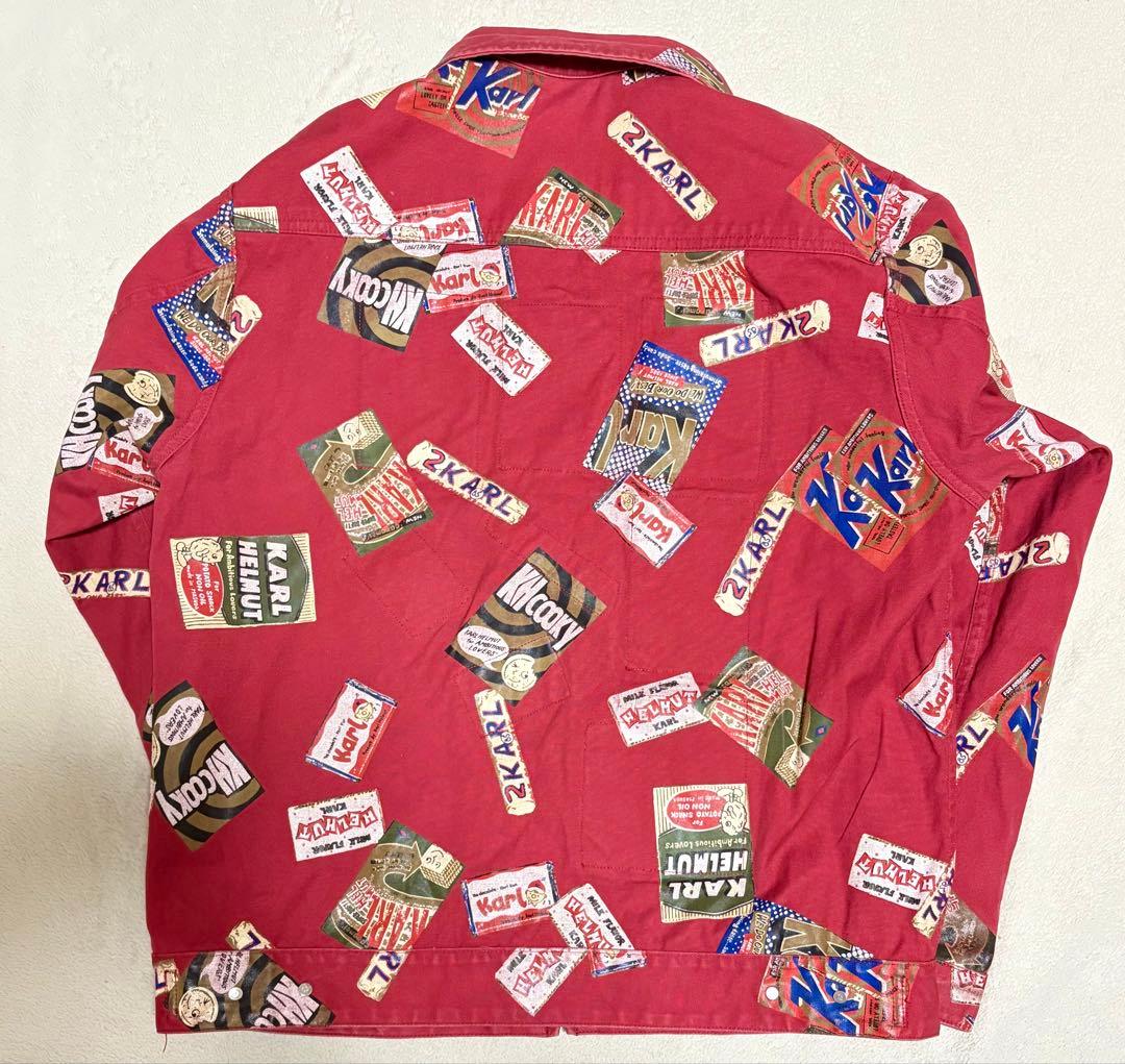 美品　Karl Helmut リバーシブルジャケット 赤 総柄 カールヘルム