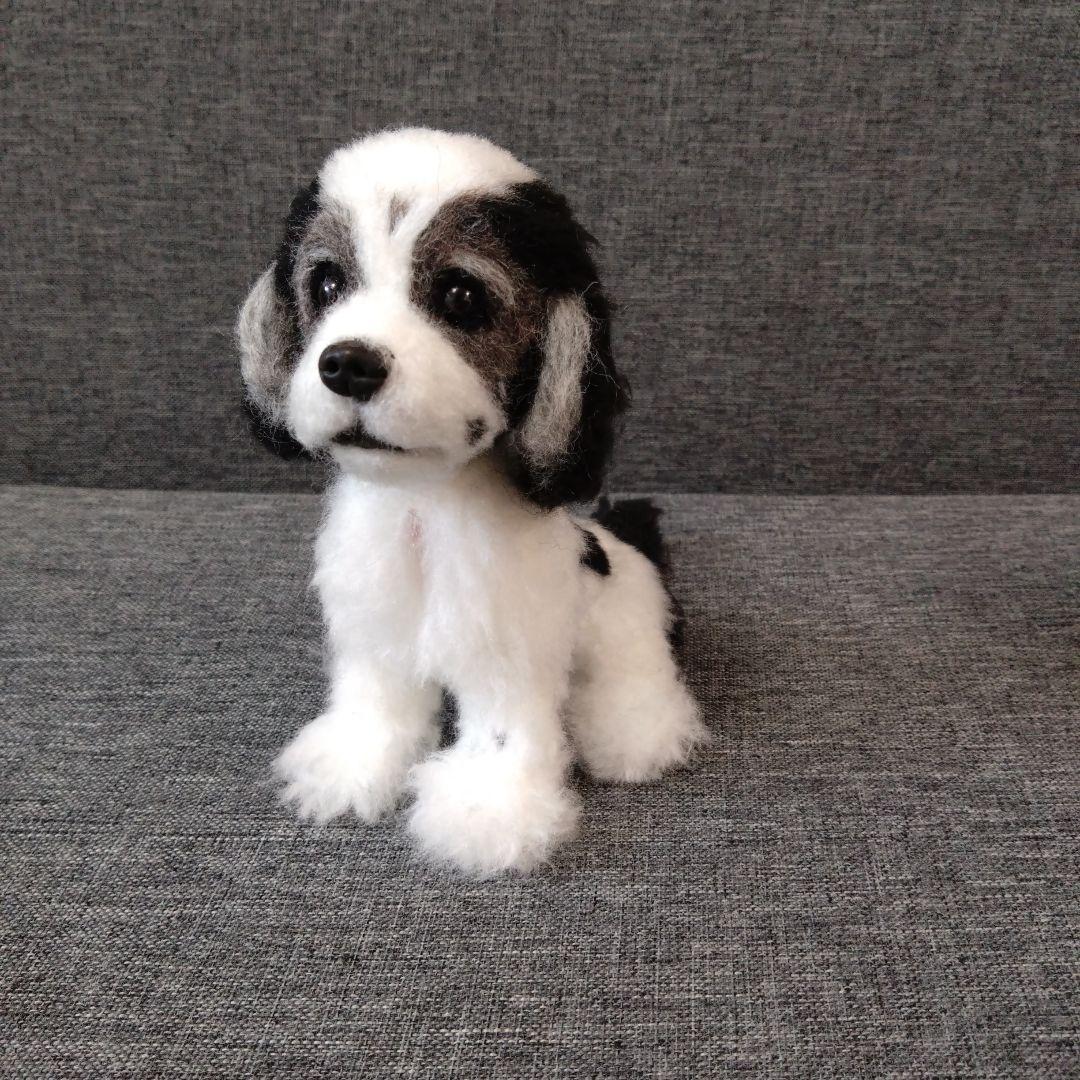 トロマ　羊毛フェルト＋毛糸　アメリカンコッカースパニエル　ハンドメイド　犬