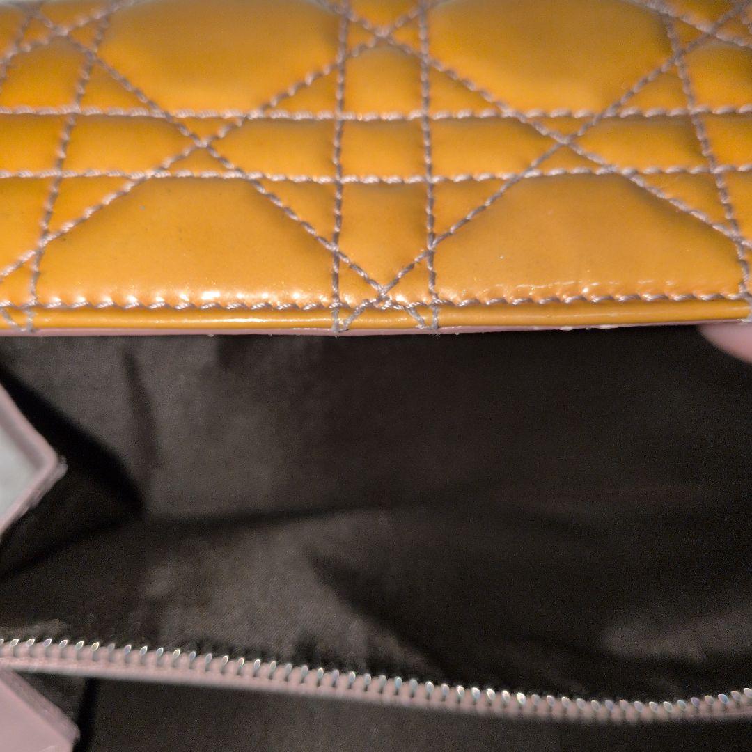 ディオール キルティング 二つ折り財布 イエロー