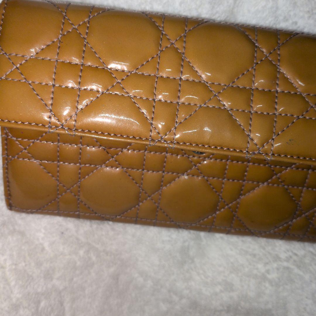 ディオール キルティング 二つ折り財布 イエロー