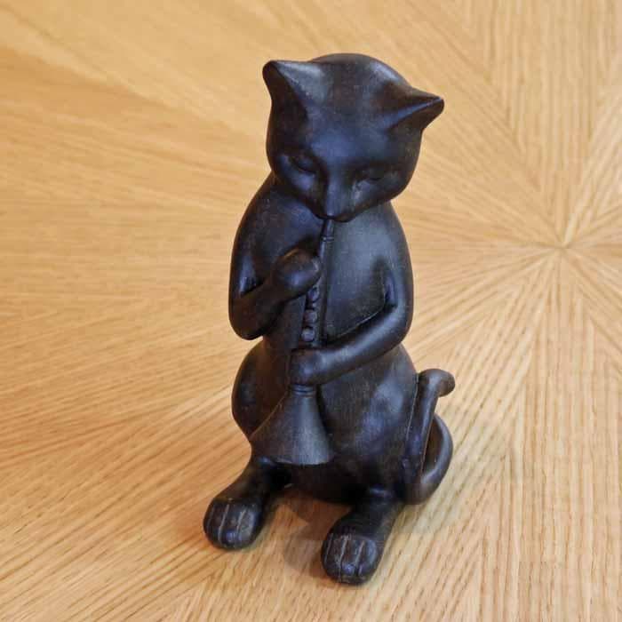 樹脂製 猫のオーケストラ 4体セット 置物 レトロ フィギュア ネコ
