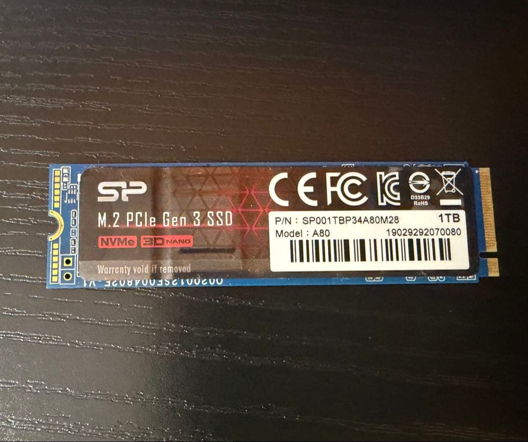 SP A80 m.2 SSD 1TB ※フォーマット必要