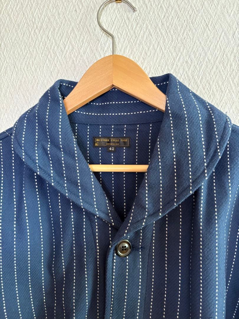 は*な様 ウエストライド☆WESTRIDE☆ストライプ長袖ジャケット☆XL42カ