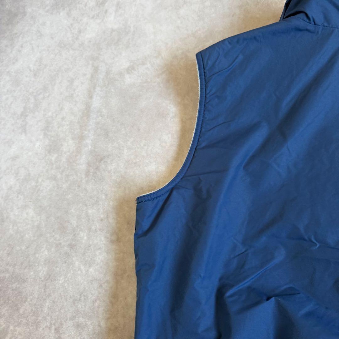 90s パタゴニア シェルドシンチラベスト USA製 XL ブルー 企業ロゴ