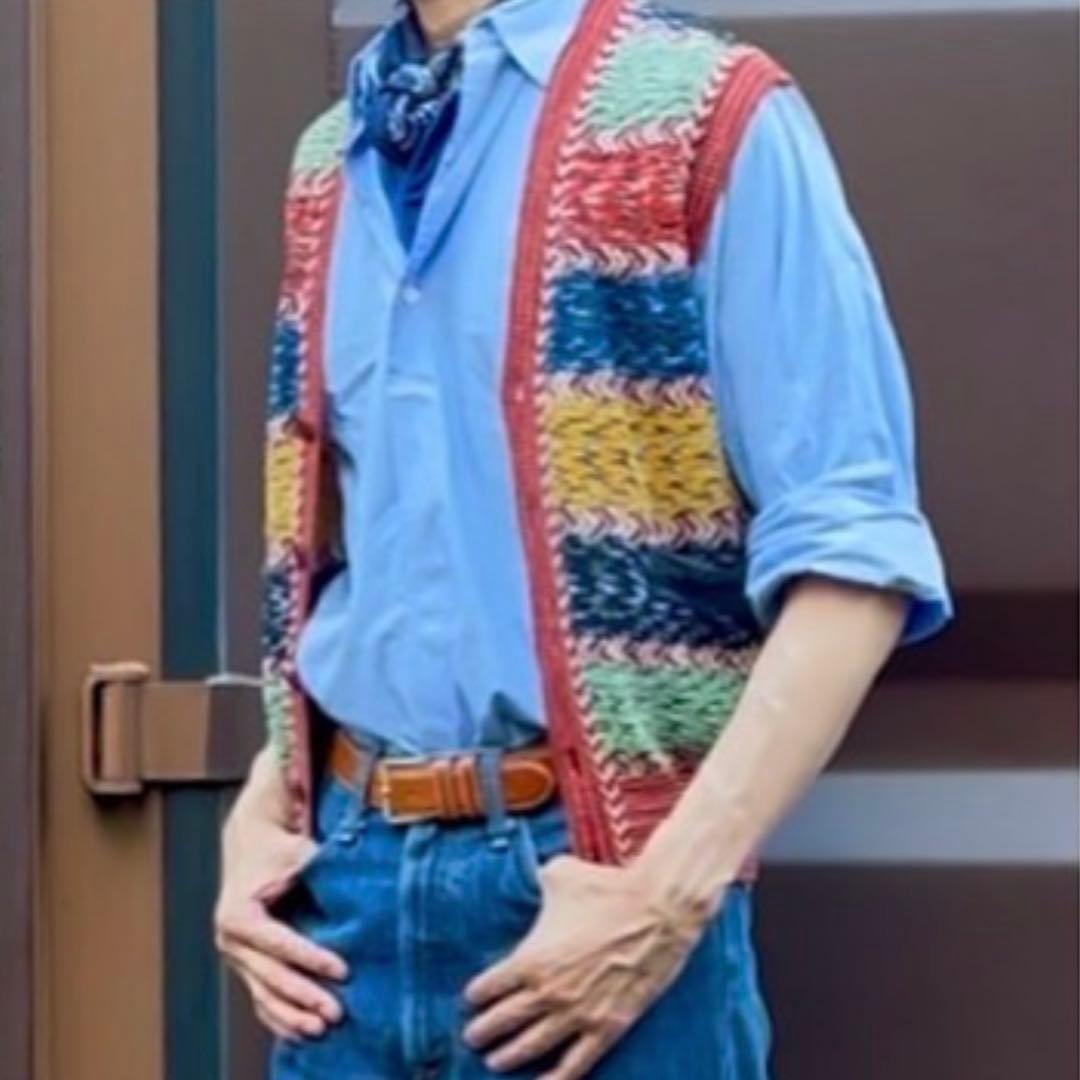 【希少/ヴィンテージ】MISSONI ニットベスト オレンジタグ マルチカラー