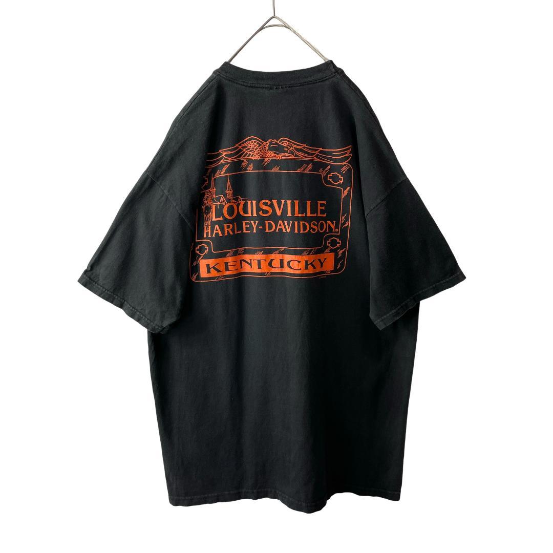 90s USA製 ハーレーダビッドソン スカル Tシャツ フェードブラック XL