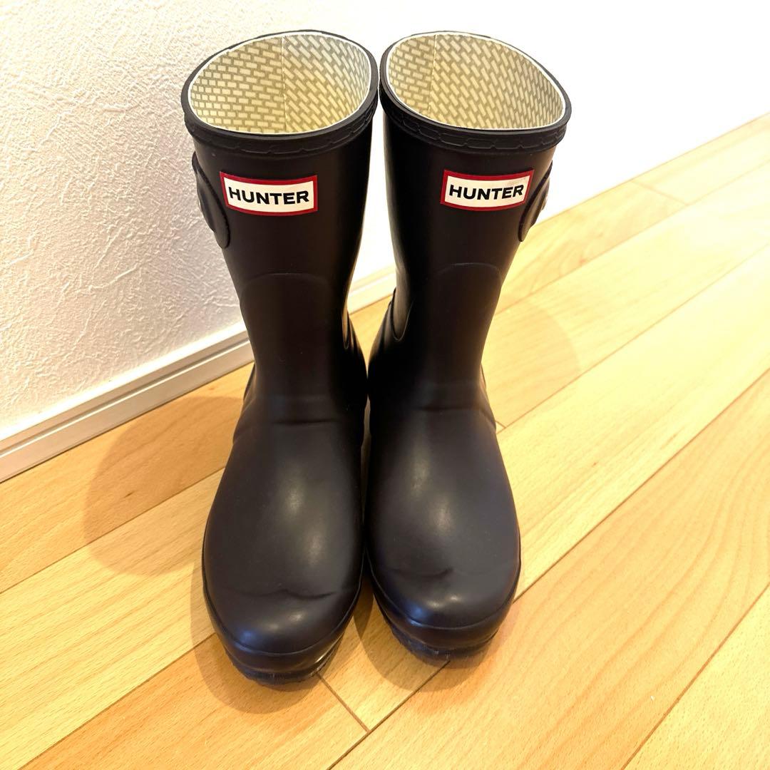 【美品】HUNTER ハンター レインブーツ　希少色:ダークパープル　紫
