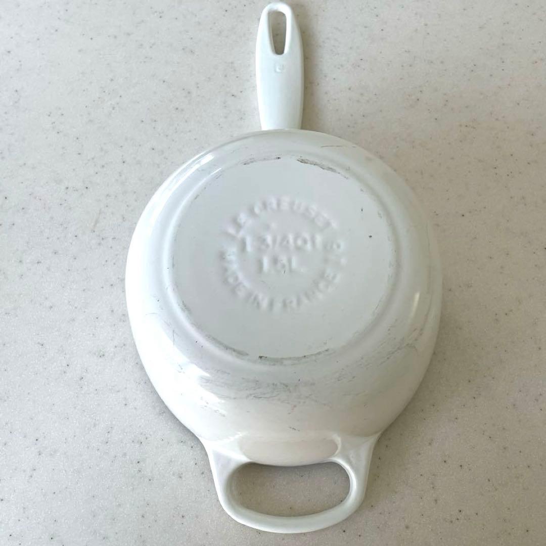 Le Creuset 片手鍋 アイアンハンドル・ソースパン 16cm ホワイト