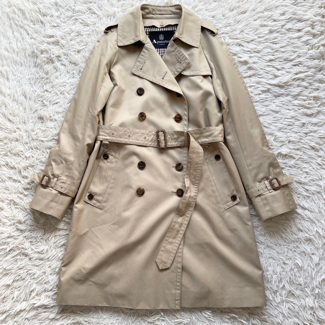 美品 Aquascutum トレンチコート ロイヤルブルーライナー Aライン