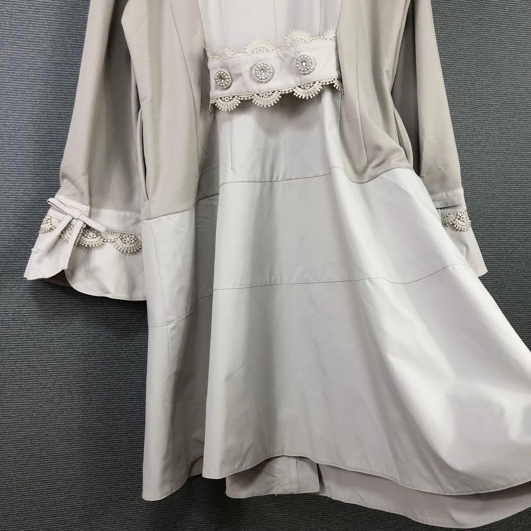 【大きいサイズ】スーパービューティー スプリングコート レース パール 44