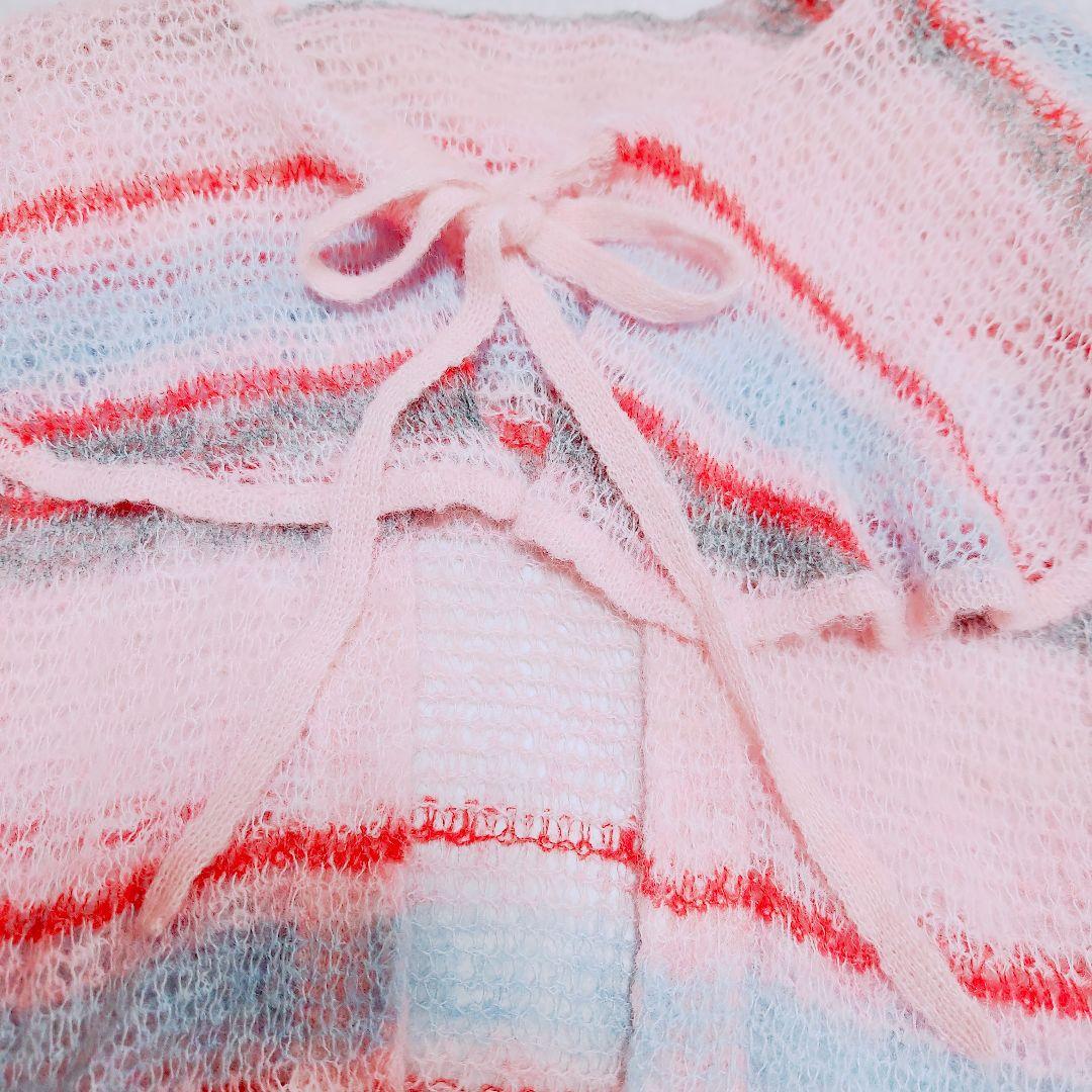 poppy あさぎーにょさん LOW GAUGE BORDER KNIT ピンク
