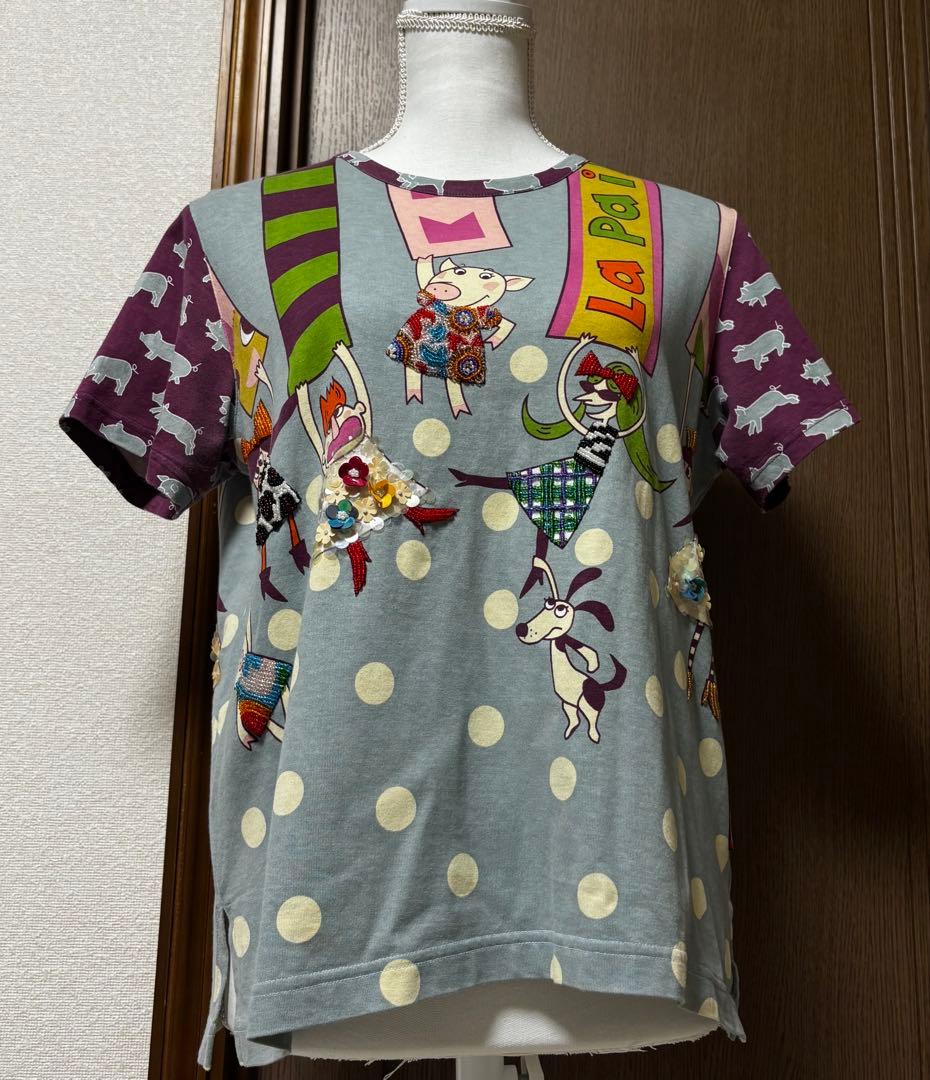 アルベロベロ☆ゴージャスなビーズ刺繍カットソー　3017