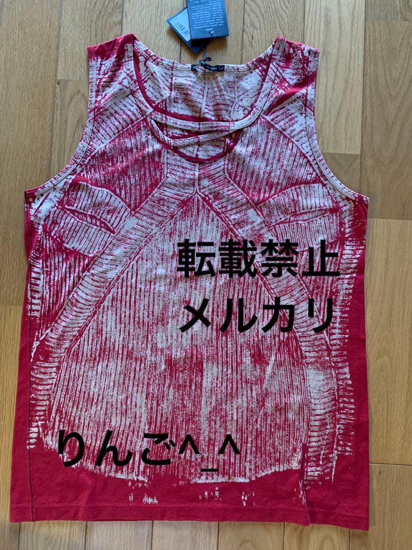 希少❗️新品未使用タグ付き❗️マリテフランソワジルボーデザインメンズタンクトップ　赤