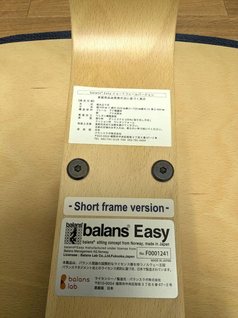 バランスラボ バランスイージー ネイビー　 ショートフレーム